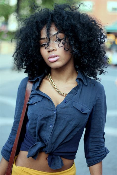 Girl With Curly Natural Black Hair