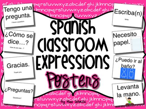 spanish classroom expressions posters by jesslh313