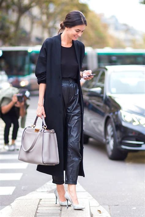 wear leather pants   office street style fashion style