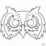 Mask Coloring Owl Printable Pages Owls Template Supercoloring Easy Animal Masks Drawing sketch template