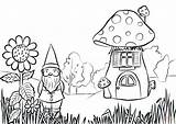 Coloring Garden Gnome Pages Printable Adults Fairy Drawing Preschool Colouring Gnomes Gardening House Mushroom Color Print Colorings Supercoloring Beautiful Getdrawings sketch template