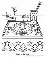 Party Christmas Coloring Pages Place Setting Drawing Kids Sheet Sheets Honkingdonkey Getdrawings Meaning Children Fun These Great sketch template