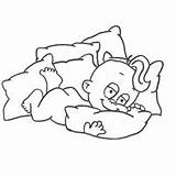 Travesseiro Deitado Colorir Bebê Dormindo sketch template