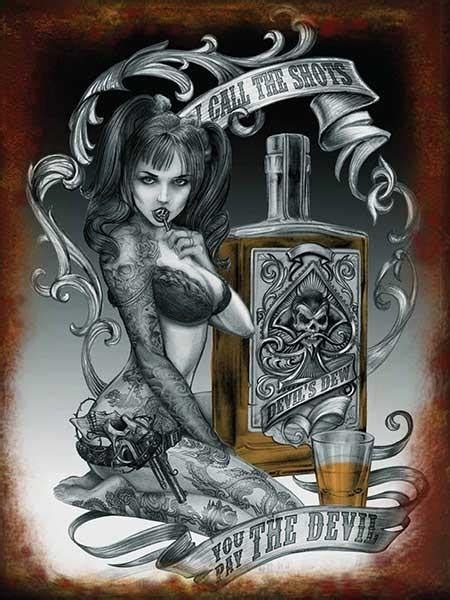 Devil Shots Alchemy Gothic Tattoo Girl Steampunk Pinup