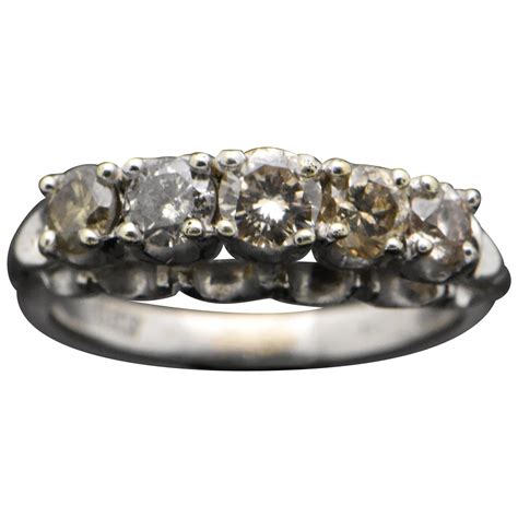 18 karat white gold ring set with 4 44 carat of diamonds for sale at
