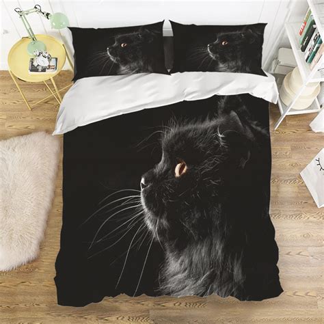 charmhome black cat animal print comforter bedding sets pcs duvet
