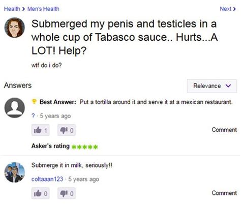 See 20 Of The Dumbest Sex Questions Asked On Yahoo Answers Pic