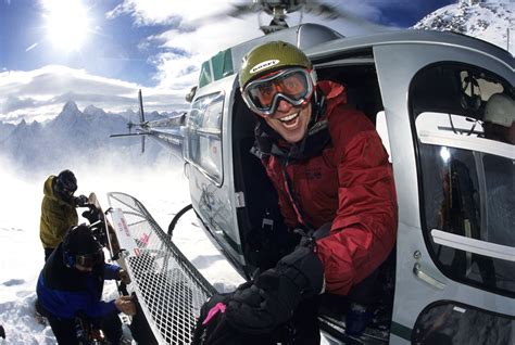 heli skiers jump   helicopter  bella coola heli sports heli skiing ski canada heli