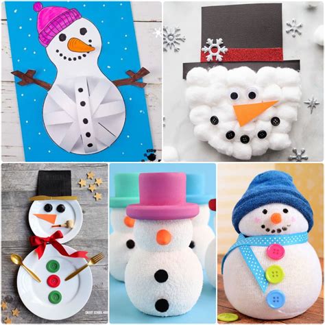 easy snowman crafts  ideas  kids  adults