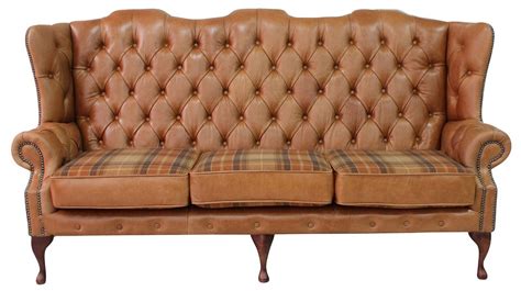 Chesterfield Ludlow 3 Seater Queen Anne High Back Wing Sofa Old English