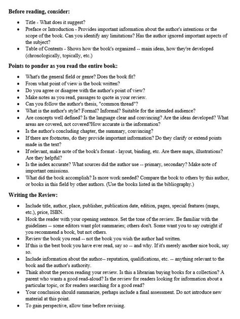 book review format book review template writing  book review essay