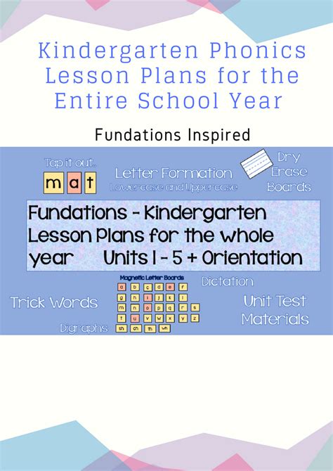 fundations kindergarten lesson plans  education