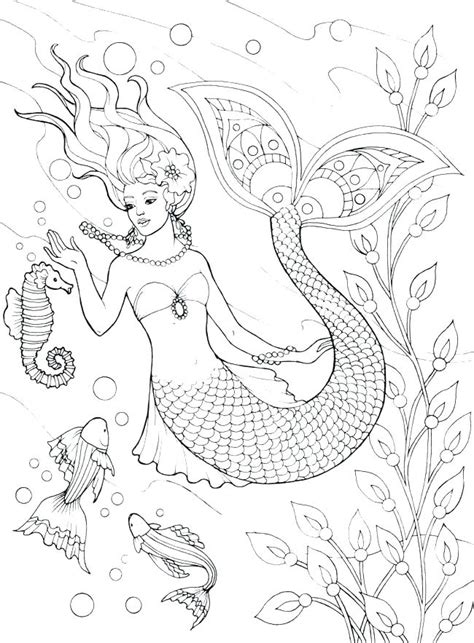 mermaid coloring pages realistic  getdrawings