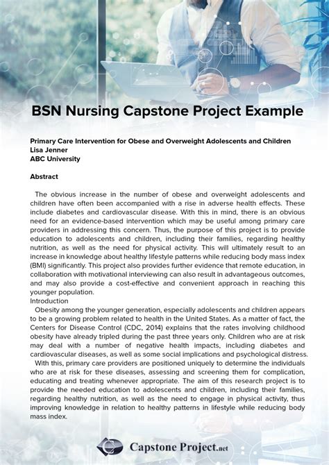 nursing capstone project capstone project