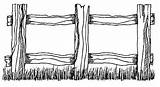 Fence Drawing Rail Drawings Split Easy Fencing Heart Ink sketch template