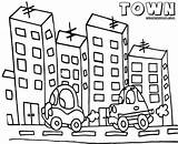 Town Coloring Pages Colorings Coloringway sketch template