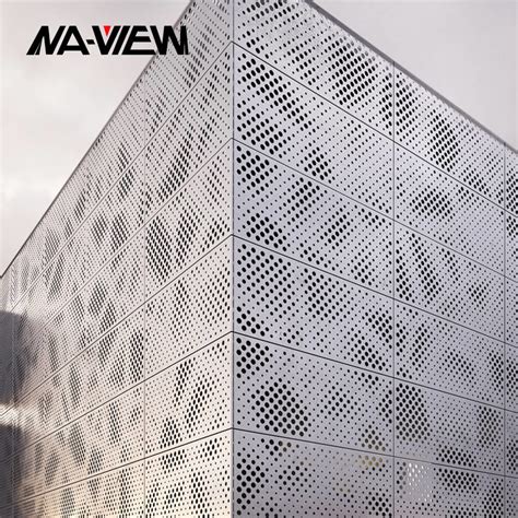 wholesales decorative aluminum perforated metal screen facade panelexterior perforated metal facade