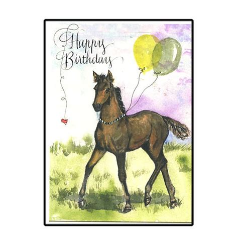 horse birthday card  watercolor horse lover birthday card etsy