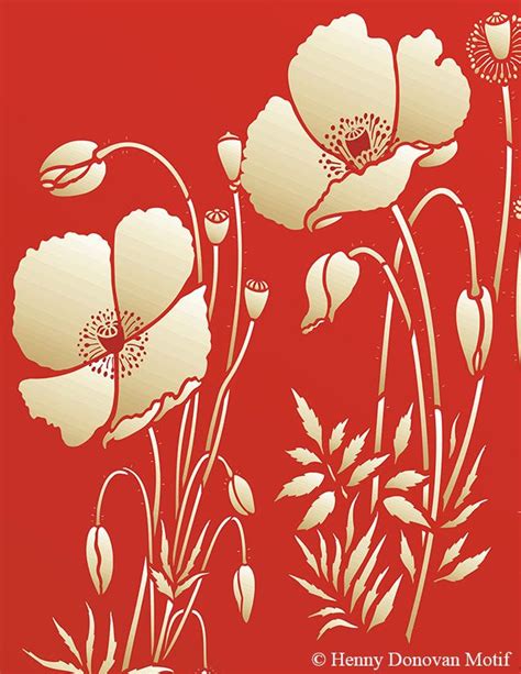 wild poppies theme pack stencil henny donovan motif wild poppies
