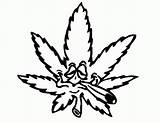 Coloring Leaf Pot Weed Pages Blunt Library Clipart Smoking sketch template
