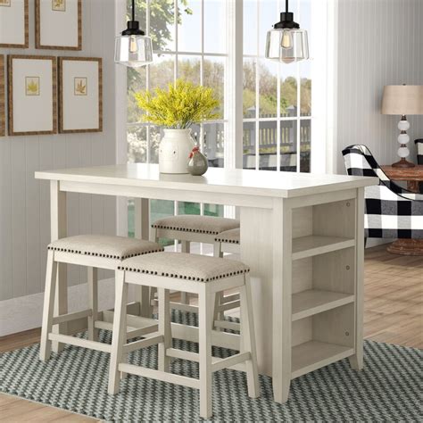 posts latour  piece counter height breakfast nook dining set