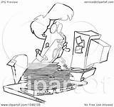 Pending Businesswoman Paperwork Going Over Toonaday Outline Illustration Cartoon Royalty Rf Clip 2021 sketch template