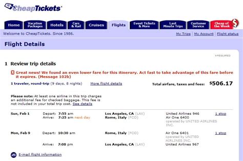 cheapticketscom   fare  italy    nyc  laxsfo loyalty traveler