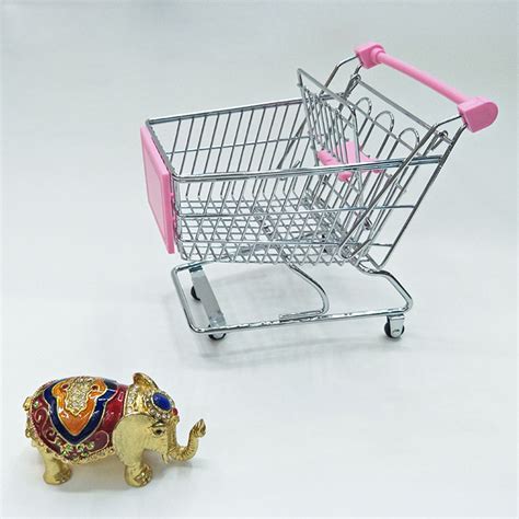 mini shopping cart toy grocery cart  pivoting front wheels  folds  kids pretend