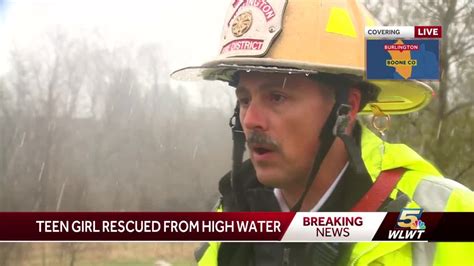 teen girl rescued from high water