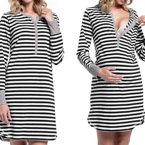 Pregnant Women Summer Sleeveless Dress Striped Dresses Breastfeeding