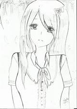 Anime Girl Drawing Depressed Getdrawings Sad sketch template