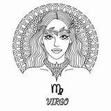 Virgo Signo Zodiaco Element Elemento Progettazione Segno Ragazza Clipping Path Diseno sketch template