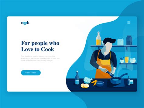 landing page illustration exploration for cook theme website by aryo