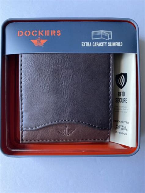 dockers mens leather rfid extra capacity slim bifold wallet dk