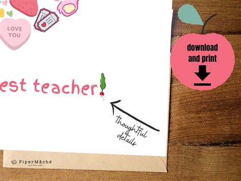 printable teachers valentines day card teacher etsy