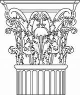 Corinthian Column Drawing Roman Columns Pillar Drawings Getdrawings sketch template