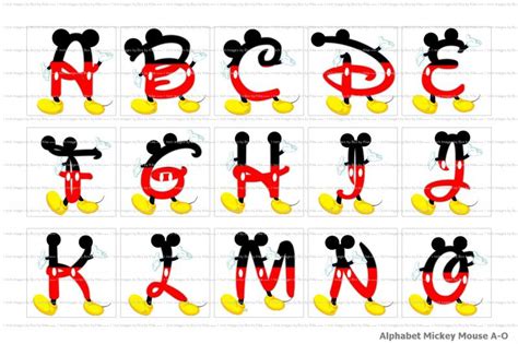 printable mickey mouse alphabet letters printable templates