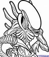 Alien Coloring Pages Xenomorph Drawing Predator Vs Sheets Printable Print Classic Color Colouring Drawings Book Adult Board Aliens Line Kids sketch template