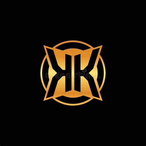 kk logo letter geometric golden style stock vector illustration