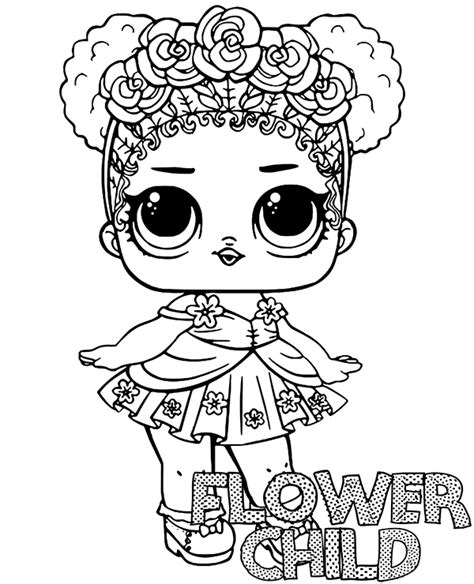 flower child lol doll coloring page  printable coloring pages