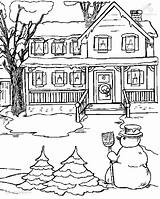 Coloring Pages Winter Christmas Snow Snowman Adults Printable Season House Scene Coloringpages Kids Sheets Fun 1001 Colorarty Getdrawings Choose Board sketch template