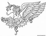 Unicorn Coloring Pages Flowers Printable Butterfly Kids Info sketch template