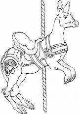 Carousel Coloring Pages Animal Merry Round Go Kangaroo Book Carosel Gif Carnival Dentzel Horses Horse Animals Loft Artist Sheets Divyajanani sketch template