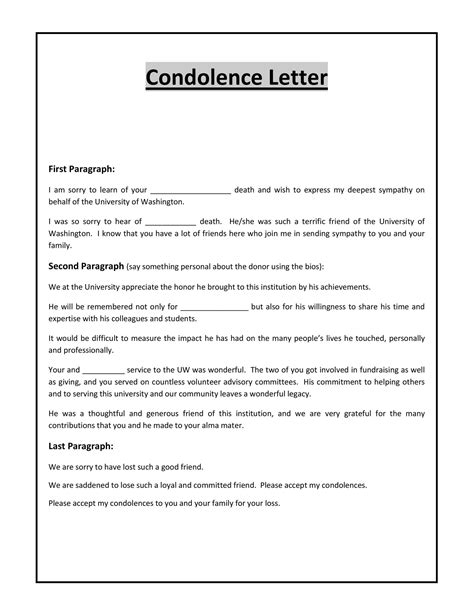 condolence letter  letter template collection