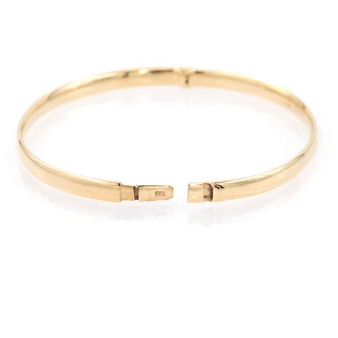 classic gold bracelet gold hinged bracelet simple real gold bangle