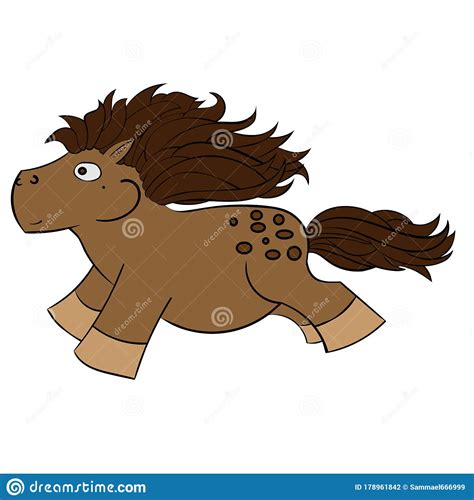 cute cartoon pony colorful vector illustration stock illustration