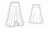 Pattern Skirt Long Sewing Skirts Drawing Patterns Lekala Women Technical sketch template