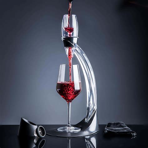 Ksp Deluxe Wine Aerator Decanter With Stand Clear Black Kitchen