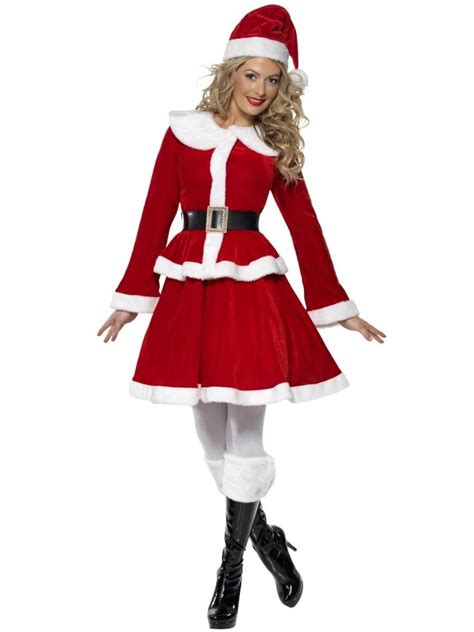 40 Red And White Miss Santa Claus Women Adult Christmas Costume Xl