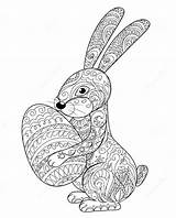 Rabbit Easter Zentangle Coloring Egg Pages Mandala Adult Animal Colouring Cartoon Flowers Coloringpagesfortoddlers sketch template